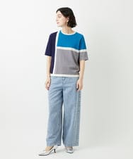 PHLGD03330 GEORGES RECH(小さいサイズ)(メゾン ドゥ サンク) イージーワイドデニムパンツ ライトブルー