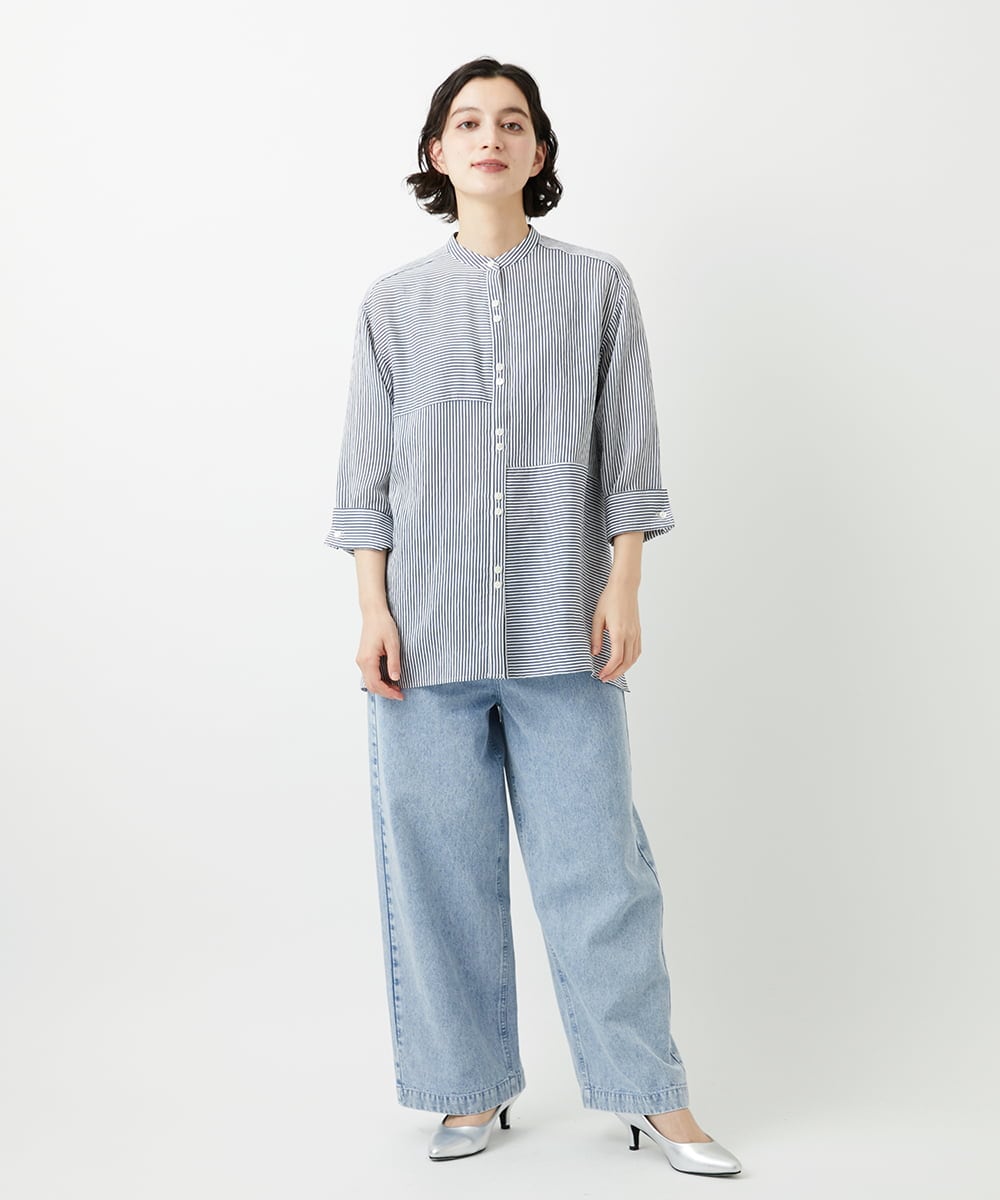 PHLGD03330 GEORGES RECH(小さいサイズ)(メゾン ドゥ サンク) イージーワイドデニムパンツ ライトブルー