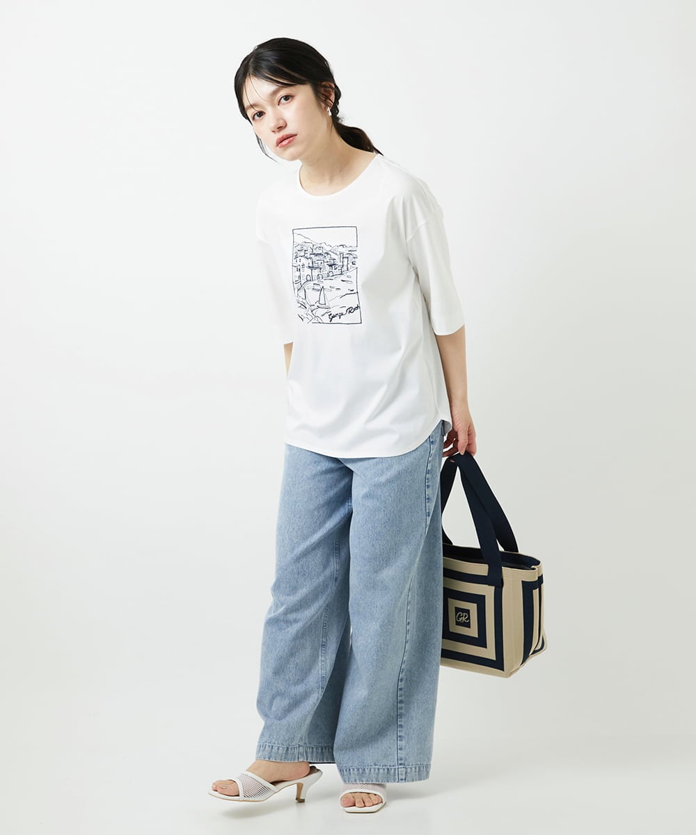 PHLGD03330 GEORGES RECH(小さいサイズ)(メゾン ドゥ サンク) イージーワイドデニムパンツ ライトブルー