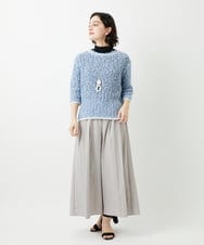 PHLGD09250 GEORGES RECH(小さいサイズ)(メゾン ドゥ サンク) ナチュラルブロードガウチョパンツ ライトグレー