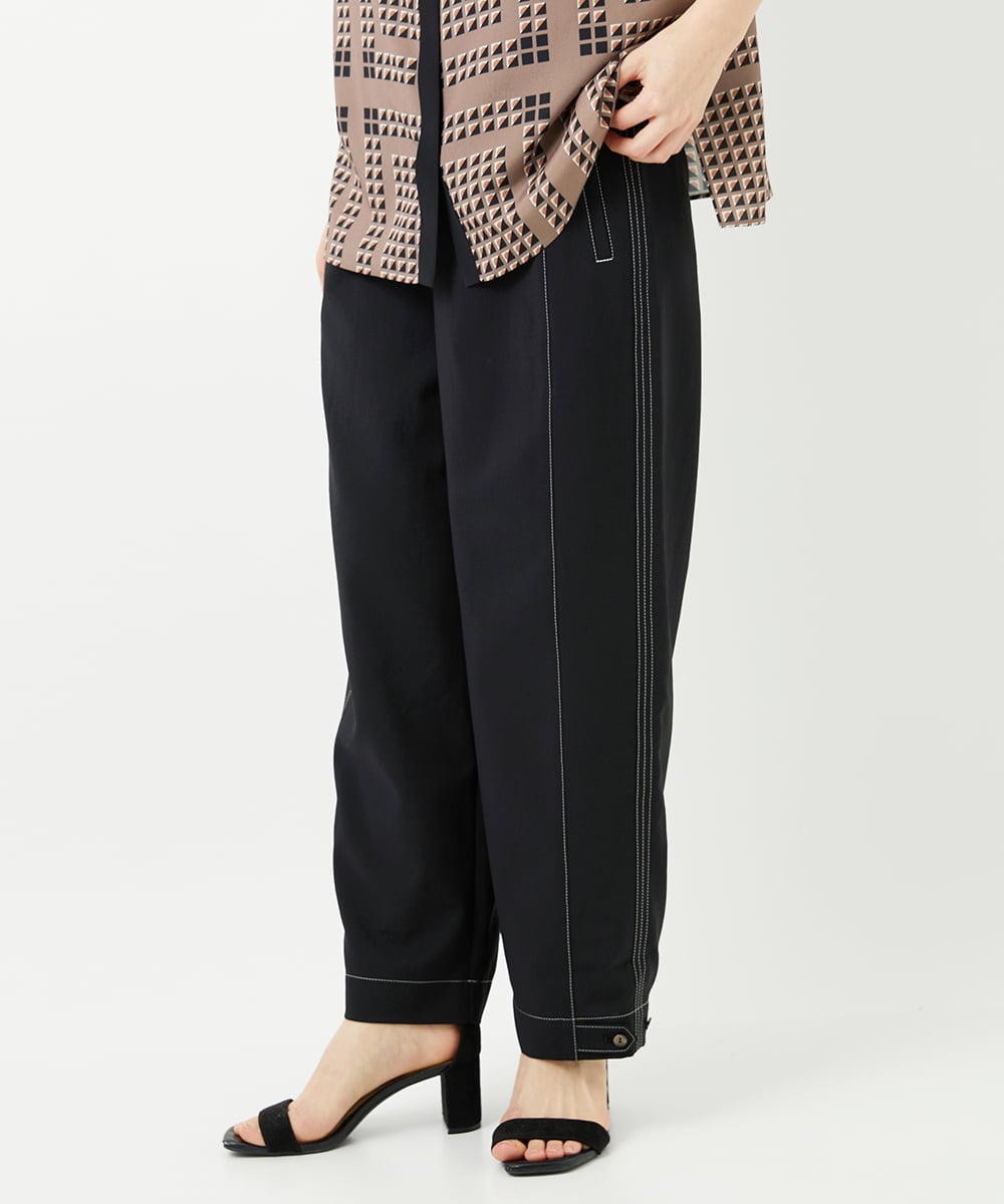PHLGD12290 GEORGES RECH(小さいサイズ)(メゾン ドゥ サンク)  [セットアップ対応]ステッチワーク2WAYパンツ ブラック
