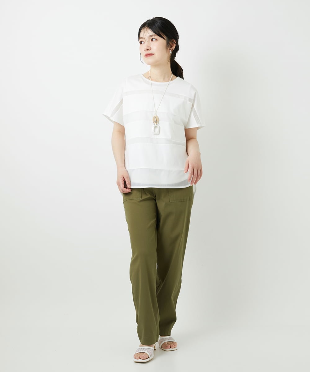 PHLGD26270 GEORGES RECH(小さいサイズ)(メゾン ドゥ サンク) ハイストレッチベイカーパンツ ベージュ