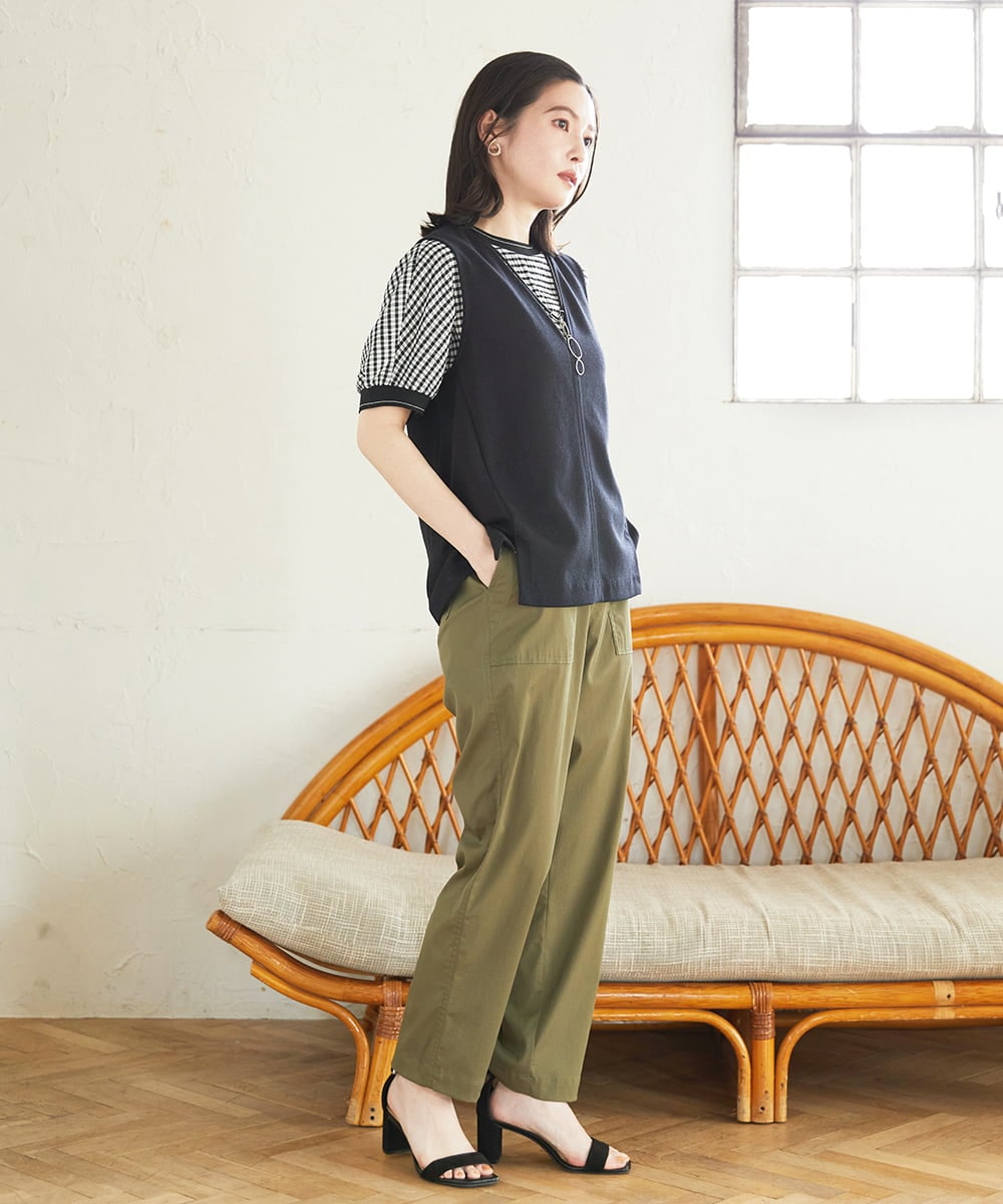 PHLGD26270 GEORGES RECH(小さいサイズ)(メゾン ドゥ サンク) ハイストレッチベイカーパンツ ベージュ