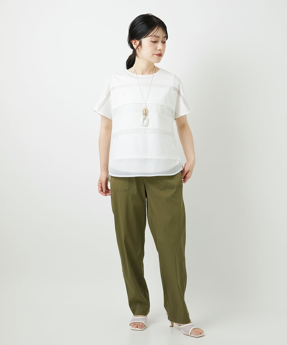 PHLGD26270 GEORGES RECH(小さいサイズ)(メゾン ドゥ サンク) ハイストレッチベイカーパンツ ベージュ