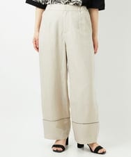 PHLGD31290 GEORGES RECH(小さいサイズ)(メゾン ドゥ サンク)  [セットアップ対応]フレンチリネンハシゴレースワイドパンツ ベージュ