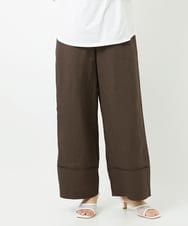 PHLGD31290 GEORGES RECH(小さいサイズ)(メゾン ドゥ サンク)  [セットアップ対応]フレンチリネンハシゴレースワイドパンツ ブラウン