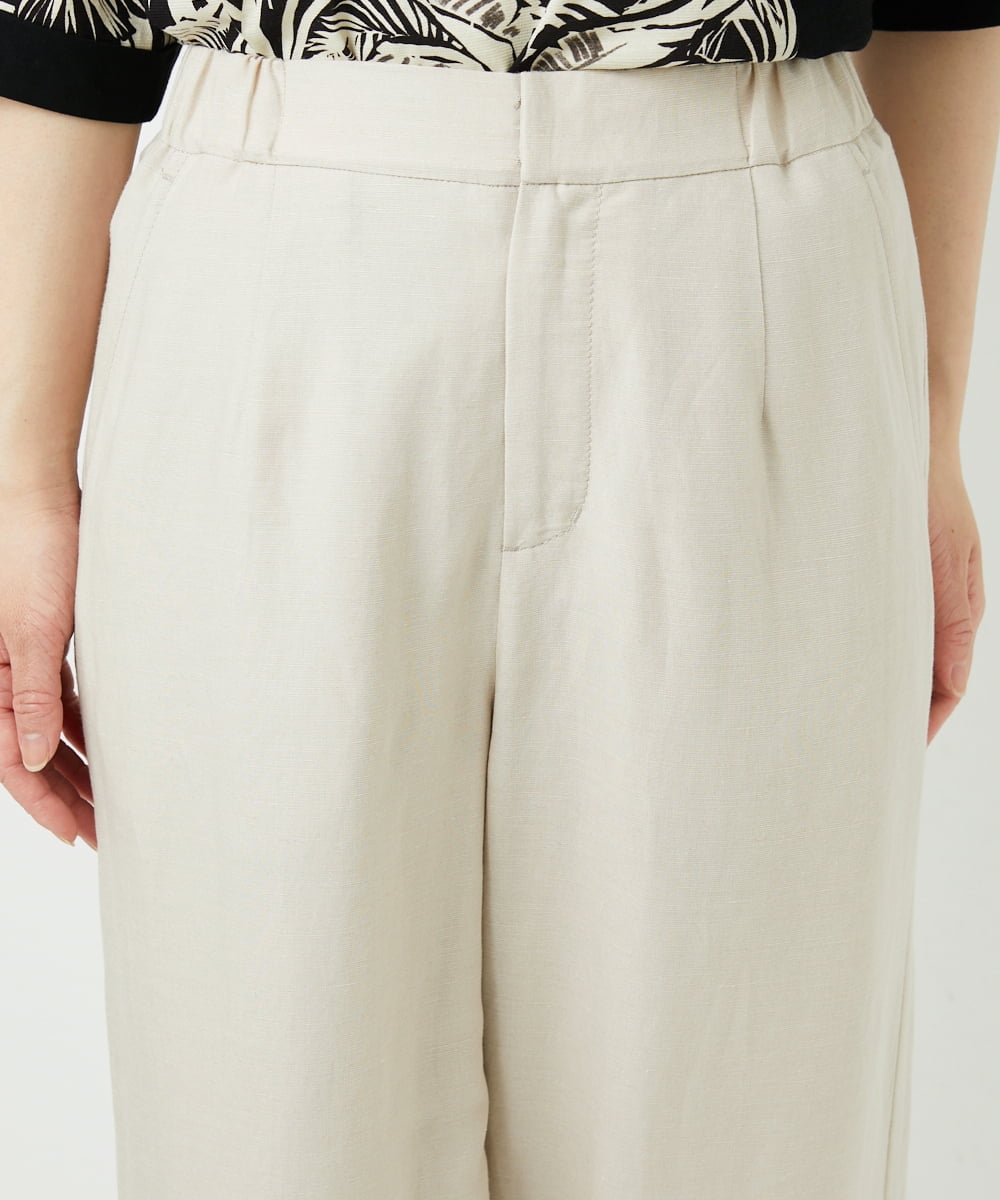PHLGD31290 GEORGES RECH(小さいサイズ)(メゾン ドゥ サンク)  [セットアップ対応]フレンチリネンハシゴレースワイドパンツ ブラウン