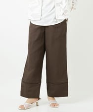 PHLGD31290 GEORGES RECH(小さいサイズ)(メゾン ドゥ サンク)  [セットアップ対応]フレンチリネンハシゴレースワイドパンツ ブラウン