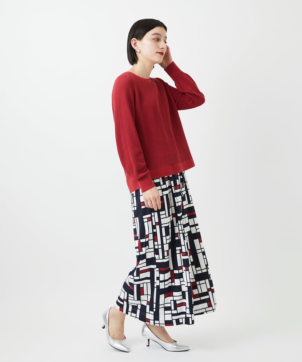 PHLGE42390 GEORGES RECH(小さいサイズ)(メゾン ドゥ サンク) トリコロールガウチョパンツ レッド