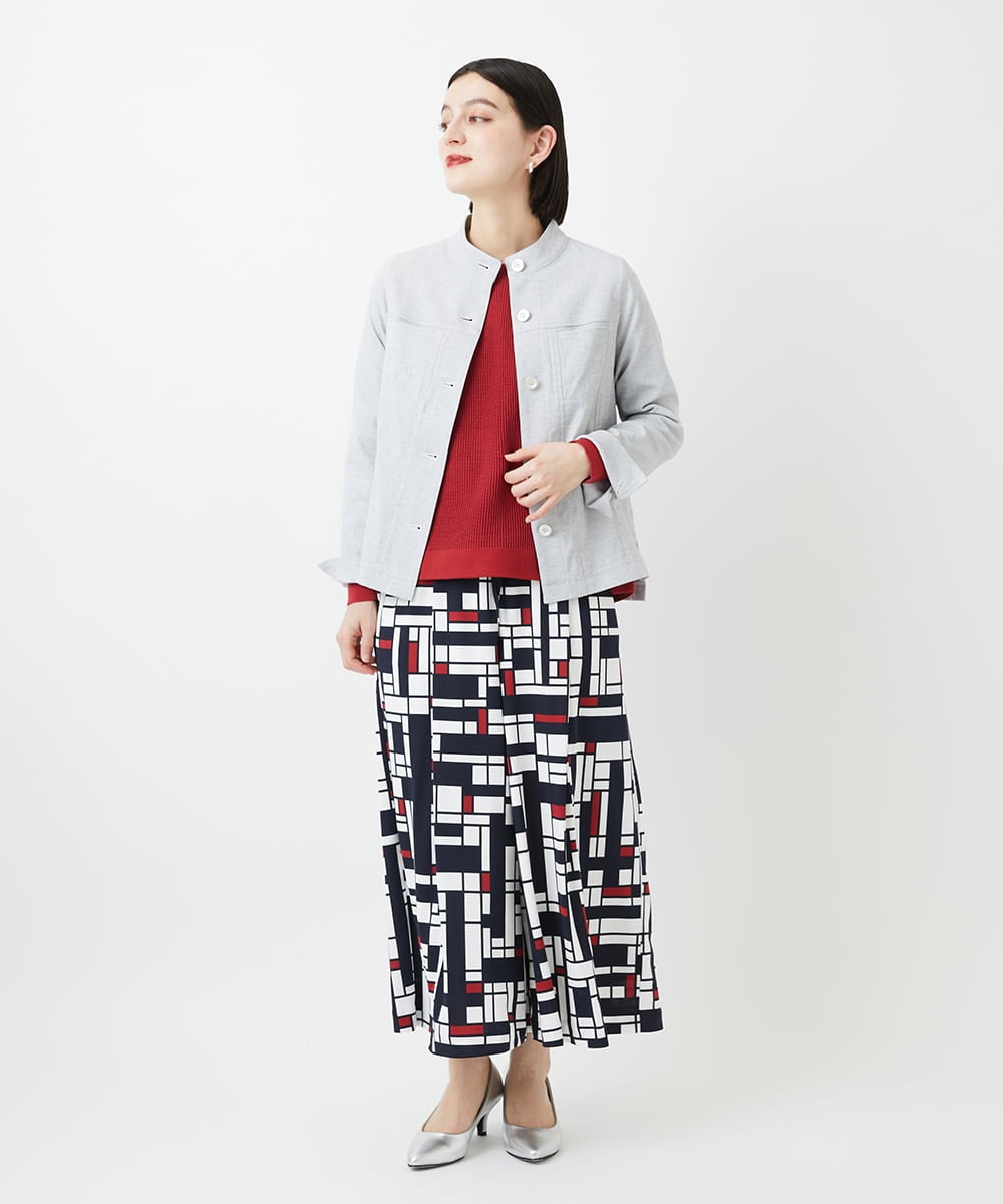 PHLGE42390 GEORGES RECH(小さいサイズ)(メゾン ドゥ サンク) トリコロールガウチョパンツ レッド