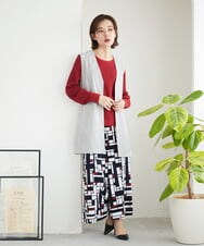 PHLGE42390 GEORGES RECH(小さいサイズ)(メゾン ドゥ サンク) トリコロールガウチョパンツ レッド