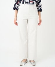 PHLGE52250 GEORGES RECH(小さいサイズ)(メゾン ドゥ サンク) シェルタリングドライオックスワイドパンツ ホワイト