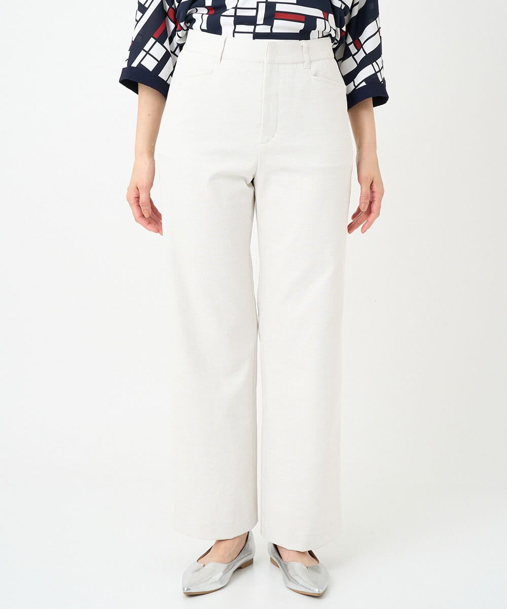 PHLGE52250 GEORGES RECH(小さいサイズ)(メゾン ドゥ サンク) シェルタリングドライオックスワイドパンツ ホワイト