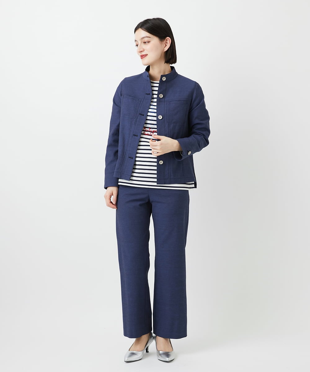 PHLGE52250 GEORGES RECH(小さいサイズ)(メゾン ドゥ サンク) シェルタリングドライオックスワイドパンツ ライトグレー