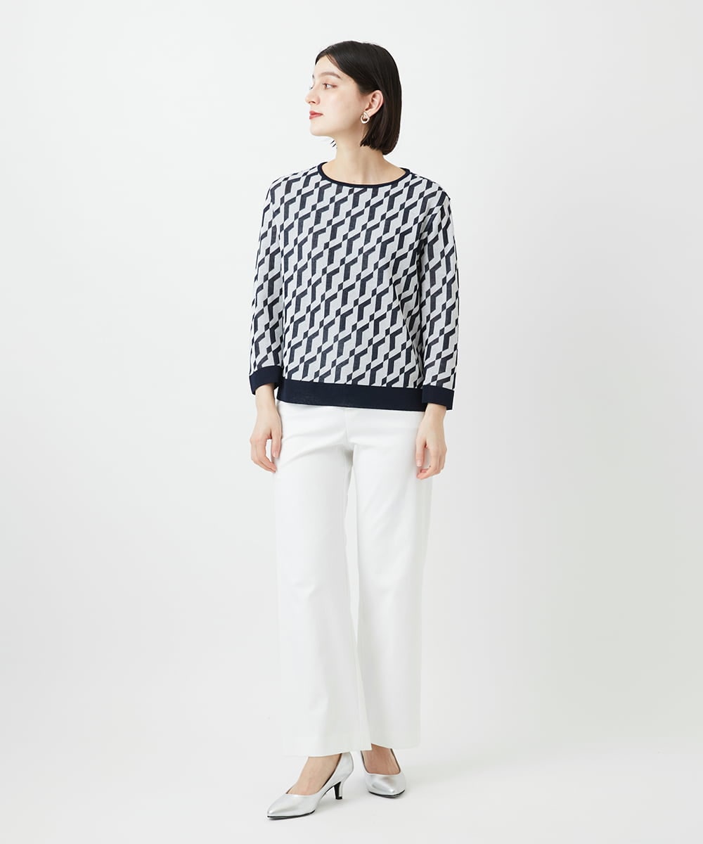 PHLGE52250 GEORGES RECH(小さいサイズ)(メゾン ドゥ サンク) シェルタリングドライオックスワイドパンツ ライトグレー