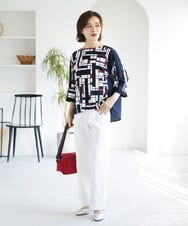 PHLGE52250 GEORGES RECH(小さいサイズ)(メゾン ドゥ サンク) シェルタリングドライオックスワイドパンツ ライトグレー