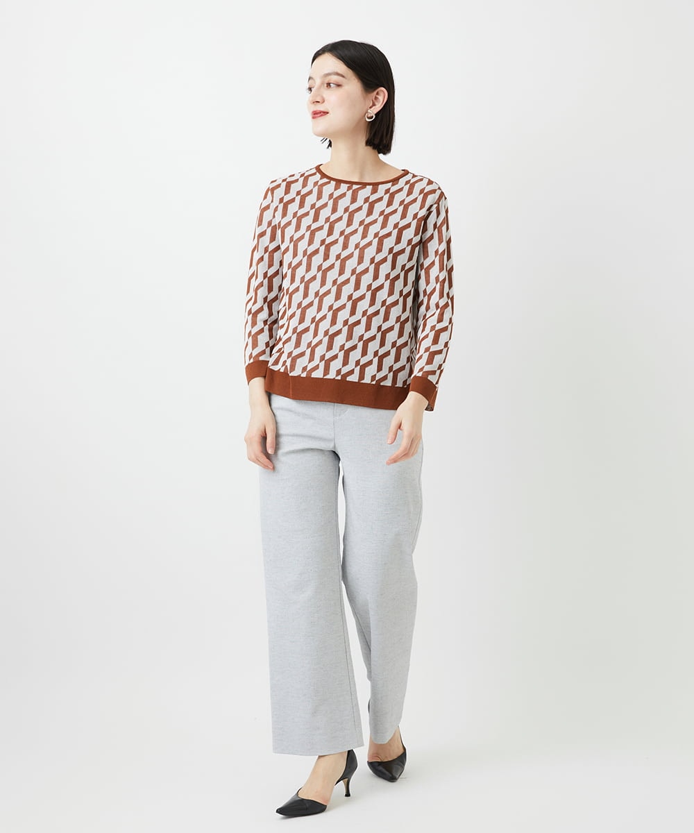 PHLGE52250 GEORGES RECH(小さいサイズ)(メゾン ドゥ サンク) シェルタリングドライオックスワイドパンツ ライトグレー