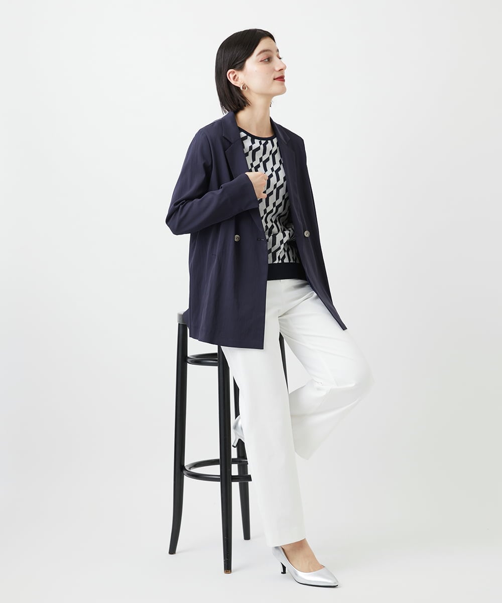 PHLGE52250 GEORGES RECH(小さいサイズ)(メゾン ドゥ サンク) シェルタリングドライオックスワイドパンツ ライトグレー