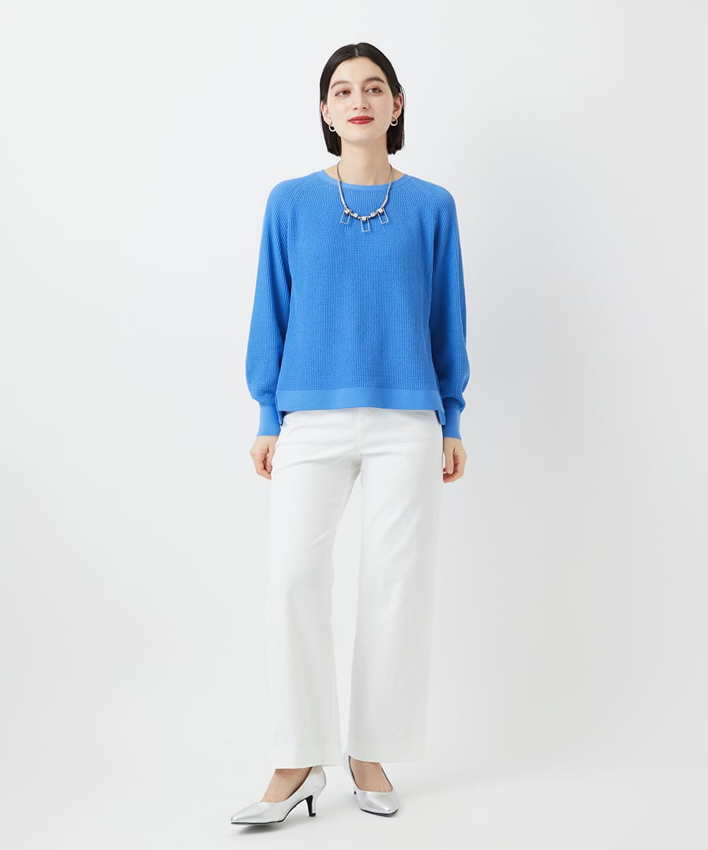 PHLGE52250 GEORGES RECH(小さいサイズ)(メゾン ドゥ サンク) シェルタリングドライオックスワイドパンツ ライトグレー