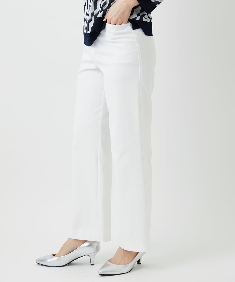 PHLGE52250 GEORGES RECH(小さいサイズ)(メゾン ドゥ サンク) シェルタリングドライオックスワイドパンツ ライトグレー