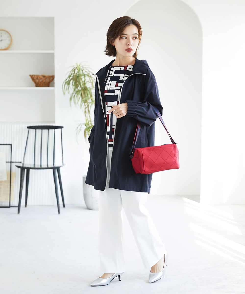 PHLGE52250 GEORGES RECH(小さいサイズ)(メゾン ドゥ サンク) シェルタリングドライオックスワイドパンツ ライトグレー