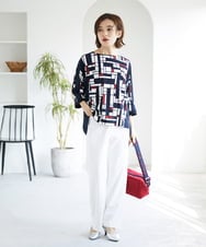 PHLGE52250 GEORGES RECH(小さいサイズ)(メゾン ドゥ サンク) シェルタリングドライオックスワイドパンツ ライトグレー