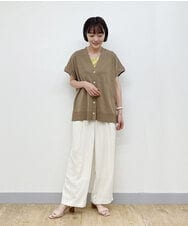 PHLGQ48230 GEORGES RECH(小さいサイズ)(メゾン ドゥ サンク) 【セットアップ対応】ピンストライプワイドパンツ ネイビー