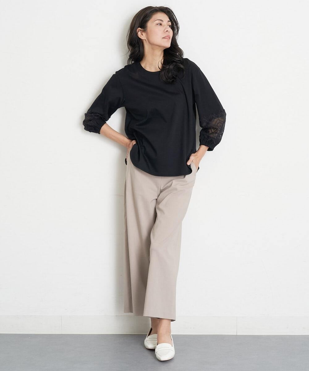 PHLGT52190 GEORGES RECH(小さいサイズ)(メゾン ドゥ サンク) ストレッチコットンリネンガウチョパンツ ベージュ