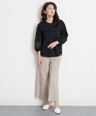 PHLGT52190 GEORGES RECH(小さいサイズ)(メゾン ドゥ サンク) ストレッチコットンリネンガウチョパンツ ベージュ