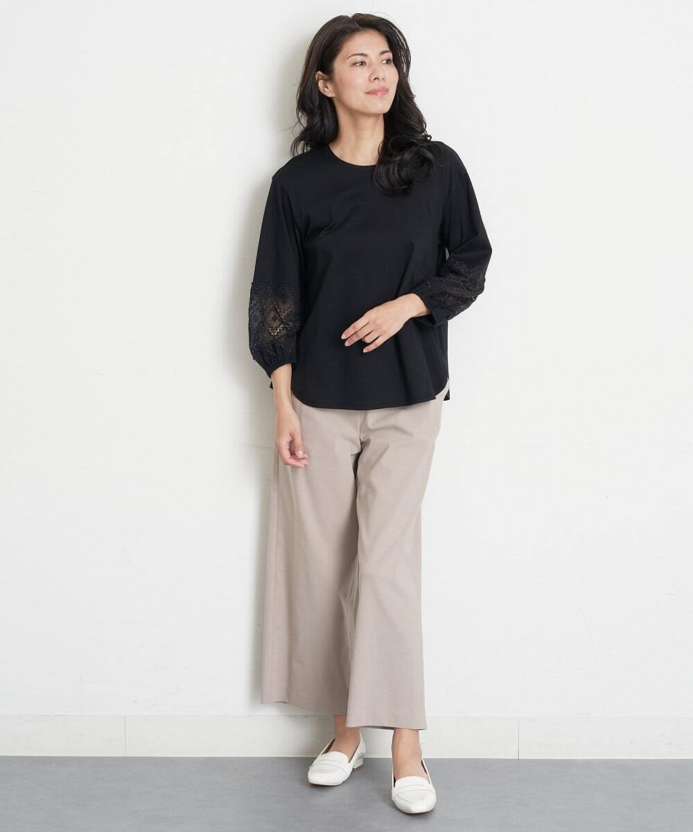 PHLGT52190 GEORGES RECH(小さいサイズ)(メゾン ドゥ サンク) ストレッチコットンリネンガウチョパンツ ベージュ