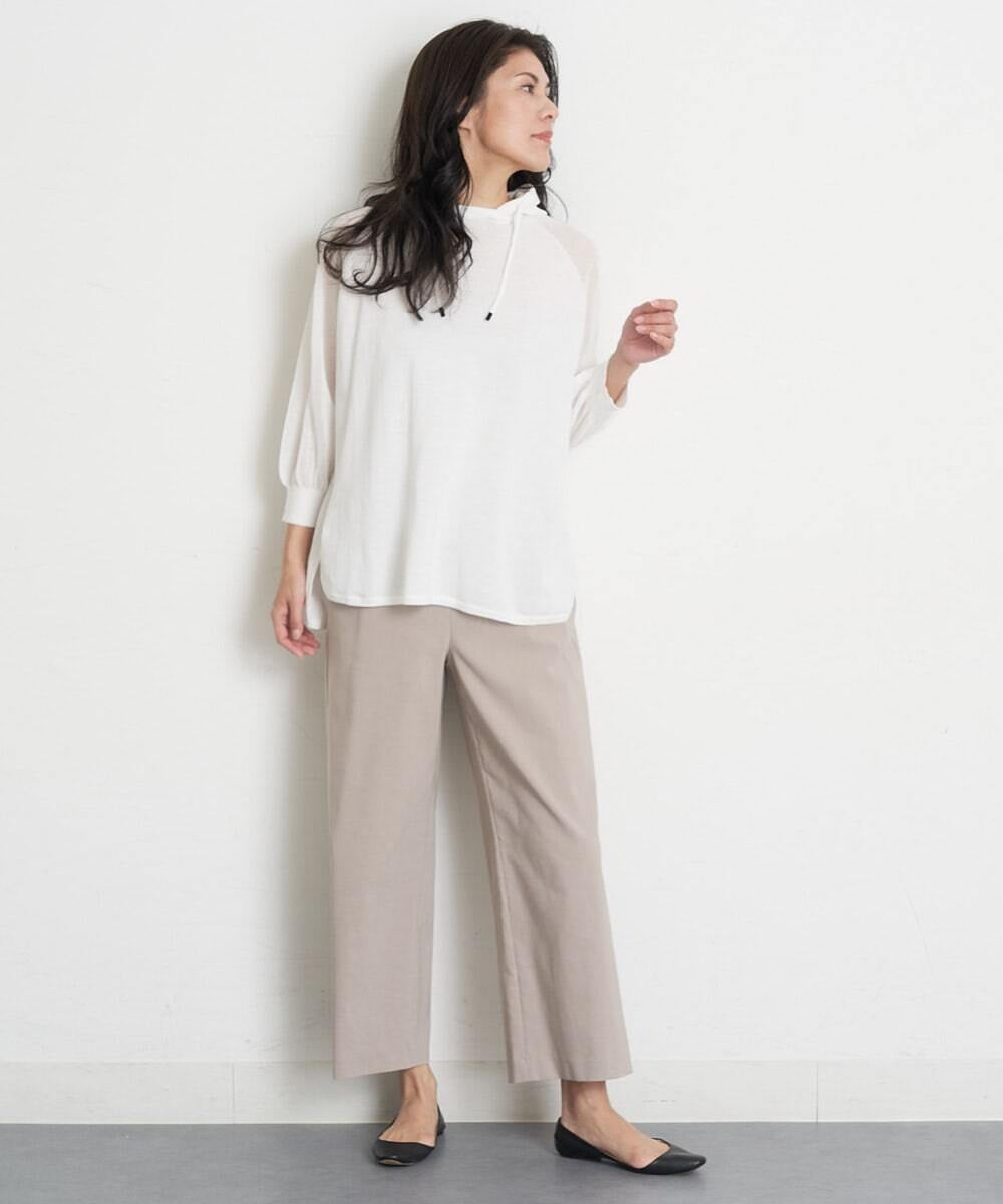 PHLGT52190 GEORGES RECH(小さいサイズ)(メゾン ドゥ サンク) ストレッチコットンリネンガウチョパンツ ベージュ
