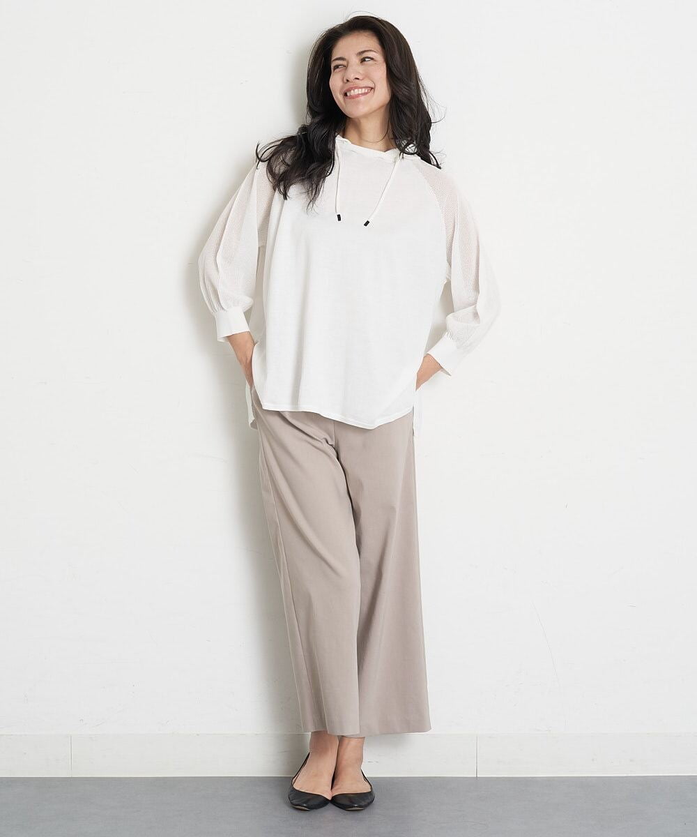PHLGT52190 GEORGES RECH(小さいサイズ)(メゾン ドゥ サンク) ストレッチコットンリネンガウチョパンツ ベージュ