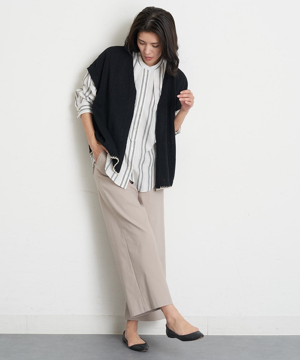 PHLGT52190 GEORGES RECH(小さいサイズ)(メゾン ドゥ サンク) ストレッチコットンリネンガウチョパンツ ベージュ