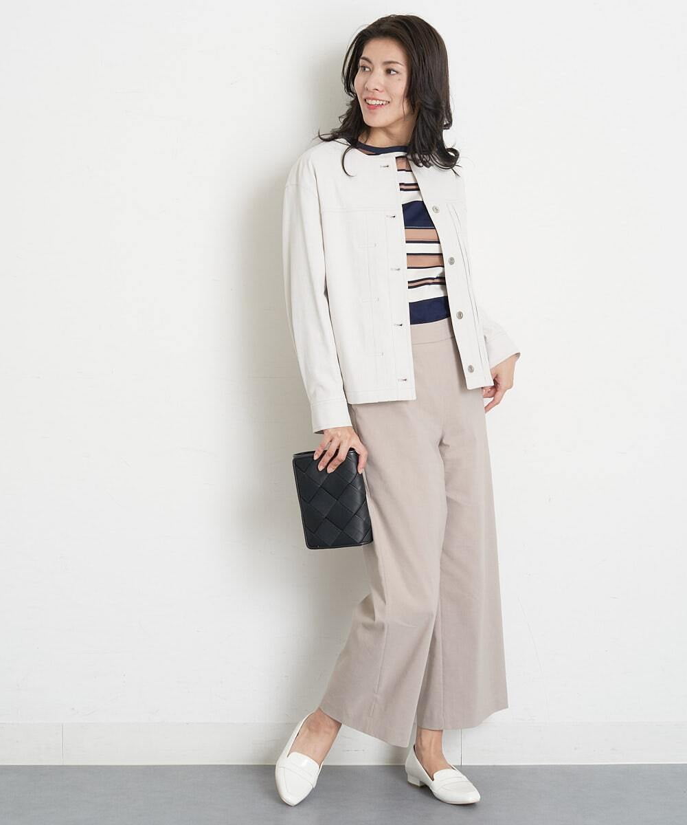 PHLGT52190 GEORGES RECH(小さいサイズ)(メゾン ドゥ サンク) ストレッチコットンリネンガウチョパンツ ベージュ