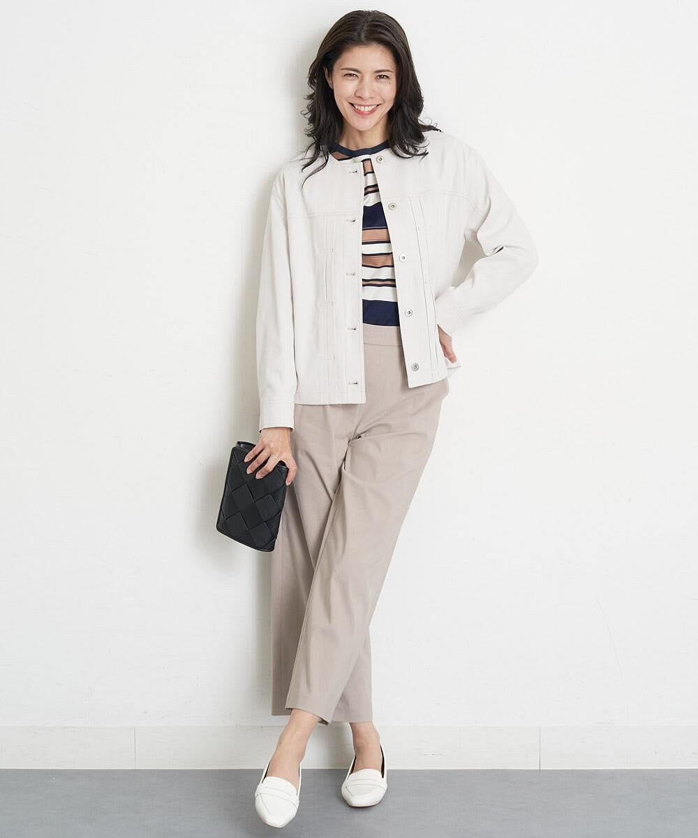 PHLGT52190 GEORGES RECH(小さいサイズ)(メゾン ドゥ サンク) ストレッチコットンリネンガウチョパンツ ベージュ