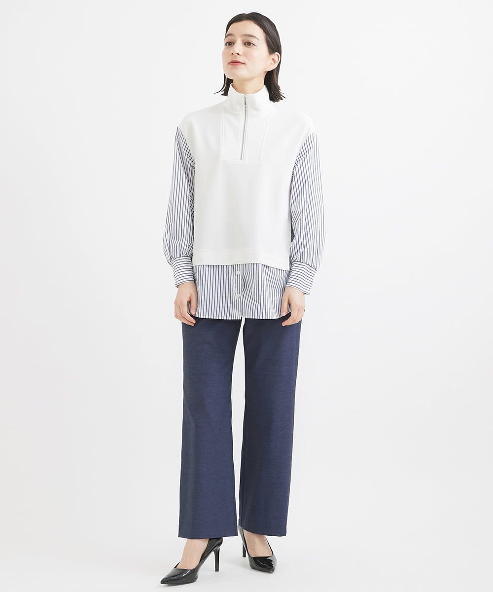 PHLGW49230 GEORGES RECH(小さいサイズ)(メゾン ドゥ サンク)  [日本製]ドライオックスストレッチストレートパンツ ライトグレー
