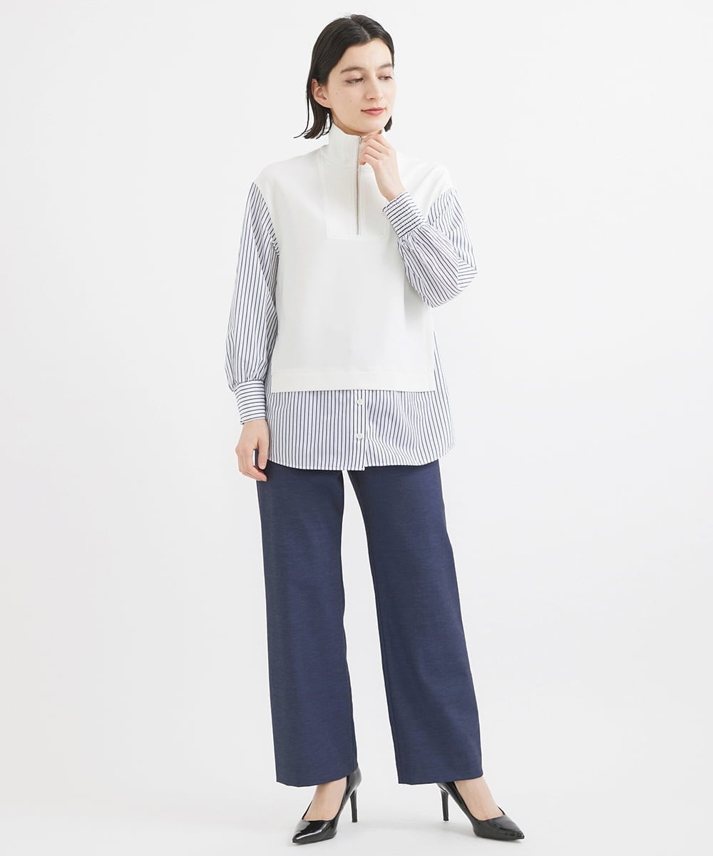 PHLGW49230 GEORGES RECH(小さいサイズ)(メゾン ドゥ サンク)  [日本製]ドライオックスストレッチストレートパンツ ライトグレー