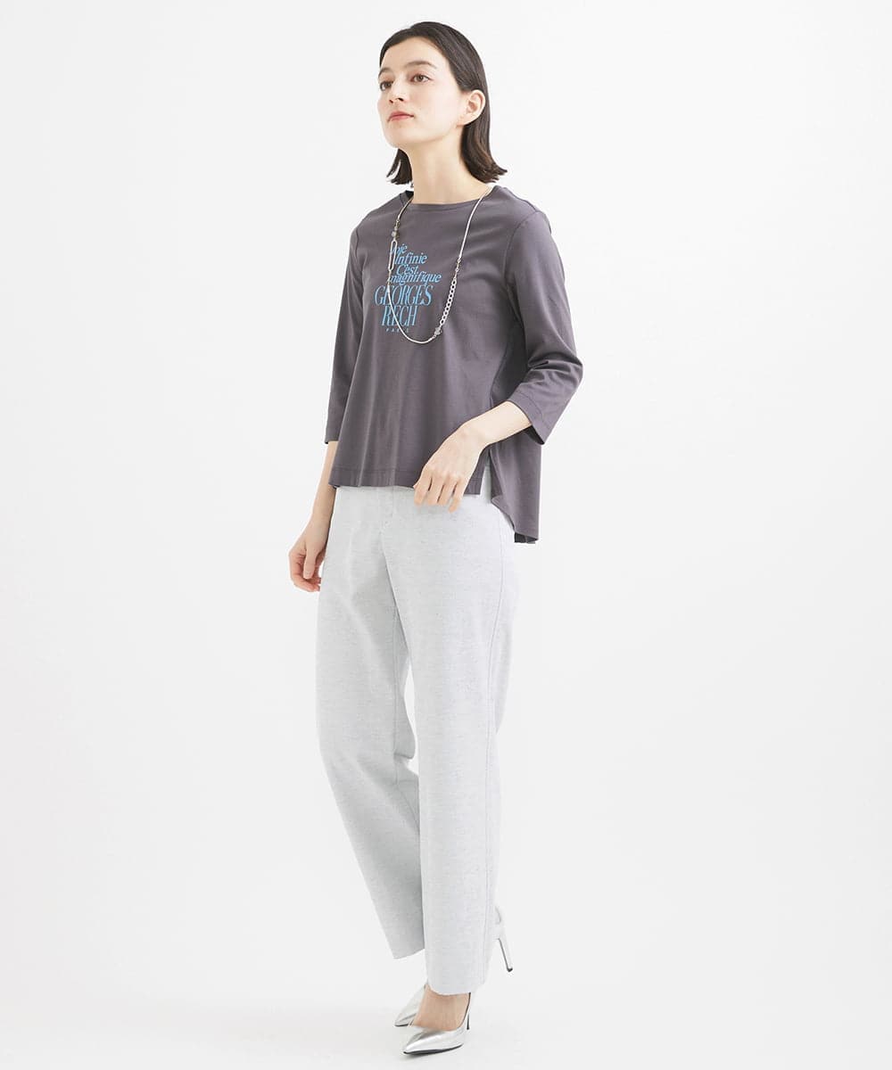 PHLGW49230 GEORGES RECH(小さいサイズ)(メゾン ドゥ サンク)  [日本製]ドライオックスストレッチストレートパンツ ライトグレー