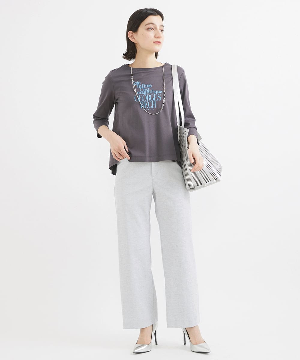 PHLGW49230 GEORGES RECH(小さいサイズ)(メゾン ドゥ サンク)  [日本製]ドライオックスストレッチストレートパンツ ライトグレー