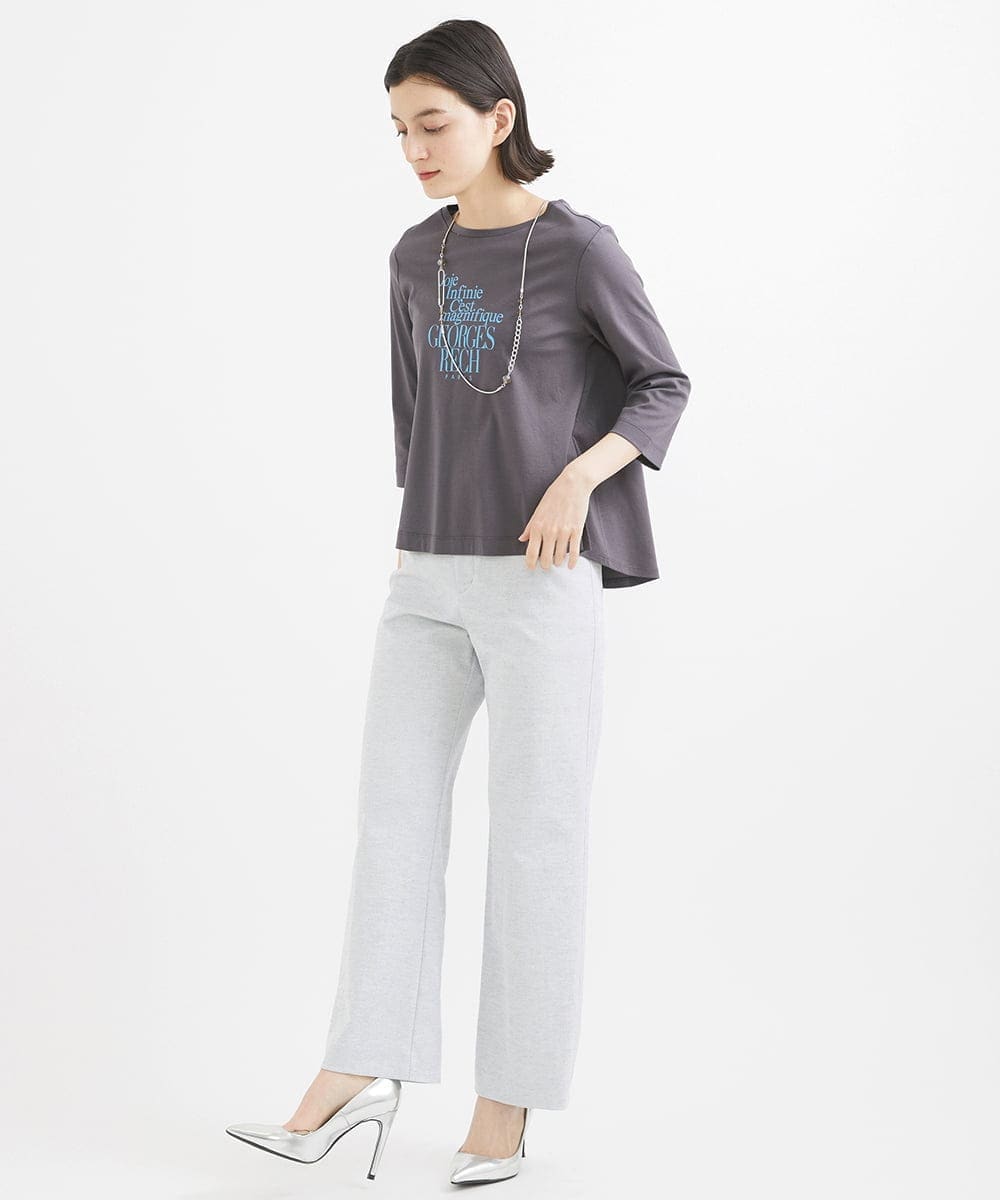 PHLGW49230 GEORGES RECH(小さいサイズ)(メゾン ドゥ サンク)  [日本製]ドライオックスストレッチストレートパンツ ライトグレー