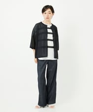 PHLHB12290 GEORGES RECH(小さいサイズ)(メゾン ドゥ サンク) デニム調シャンブレーワイドパンツ ネイビー