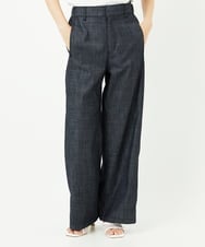 PHLHB12290 GEORGES RECH(小さいサイズ)(メゾン ドゥ サンク) デニム調シャンブレーワイドパンツ ネイビー