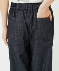 PHLHB12290 GEORGES RECH(小さいサイズ)(メゾン ドゥ サンク) デニム調シャンブレーワイドパンツ ネイビー