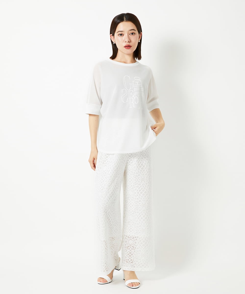 PHLHD42390 GEORGES RECH(小さいサイズ)(メゾン ドゥ サンク)  [セットアップ対応]ラッセルレースイージーパンツ アイボリー