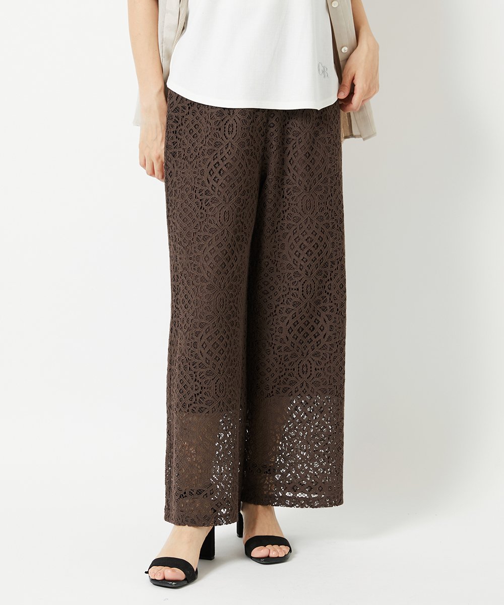 PHLHD42390 GEORGES RECH(小さいサイズ)(メゾン ドゥ サンク)  [セットアップ対応]ラッセルレースイージーパンツ アイボリー