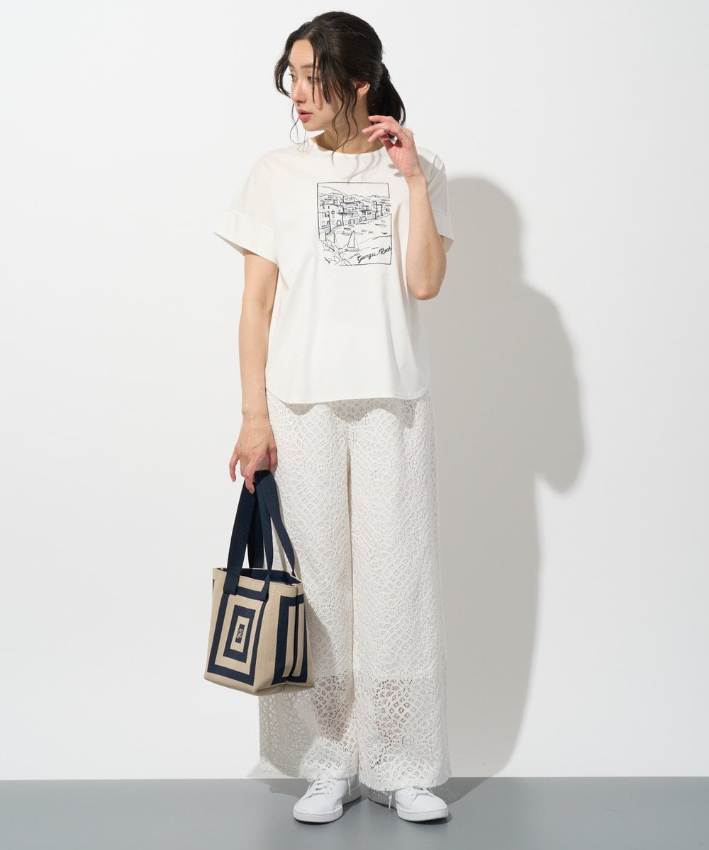 PHLHD42390 GEORGES RECH(小さいサイズ)(メゾン ドゥ サンク)  [セットアップ対応]ラッセルレースイージーパンツ アイボリー