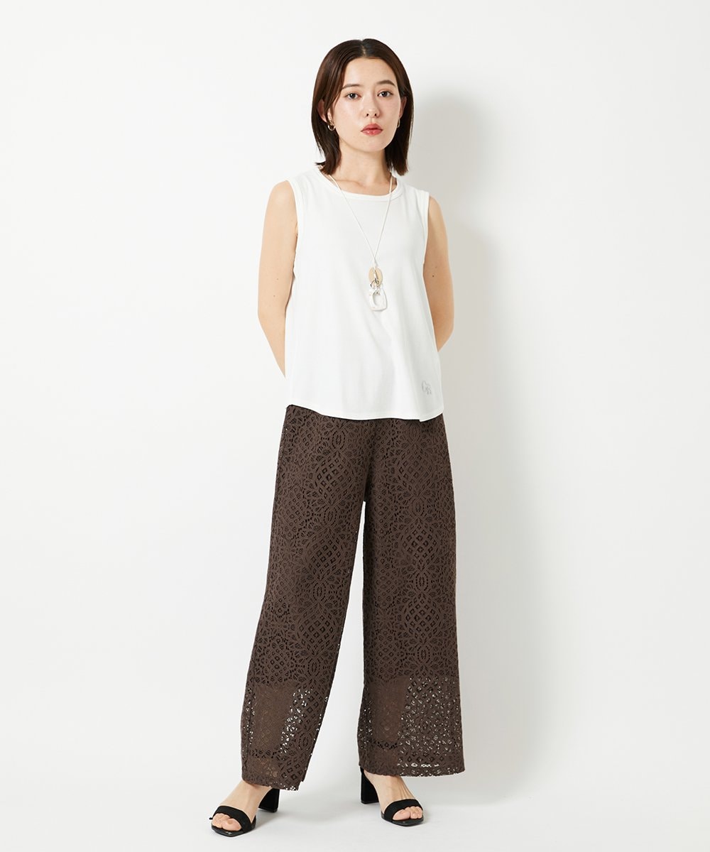 PHLHD42390 GEORGES RECH(小さいサイズ)(メゾン ドゥ サンク)  [セットアップ対応]ラッセルレースイージーパンツ アイボリー