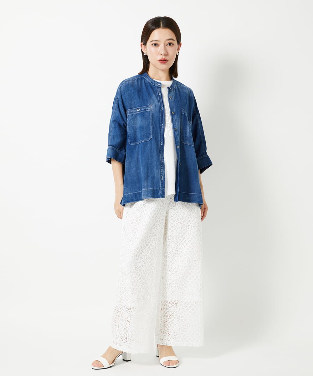 PHLHD42390 GEORGES RECH(小さいサイズ)(メゾン ドゥ サンク)  [セットアップ対応]ラッセルレースイージーパンツ アイボリー