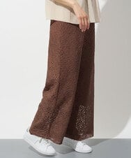 PHLHD42390 GEORGES RECH(小さいサイズ)(メゾン ドゥ サンク)  [セットアップ対応]ラッセルレースイージーパンツ ブラウン