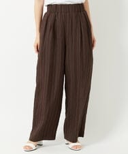 PHLHD46250 GEORGES RECH(小さいサイズ)(メゾン ドゥ サンク) ランダムピンストライプドビーバレルパンツ ブラウン